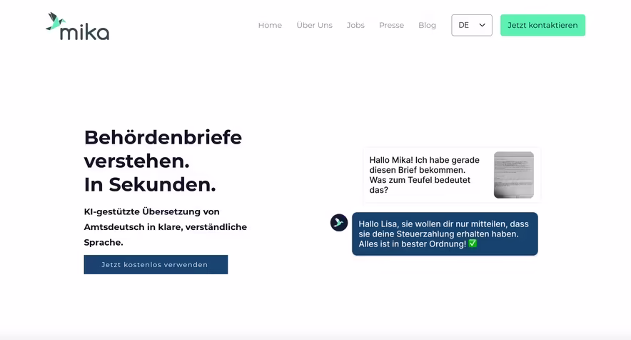 mika's Bürokratie-Übersetzer entschlüsselt jeden komplizierten Behördenbrief in Sekunden!